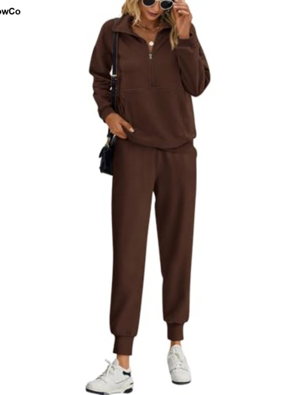 Women's 2 Piece Tracksuit Set Long Sleeve Half Zip Pullover and Jogger Pants